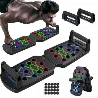 2025Portable Multifunctional Push-up Board Set with Handles Foldable Fitness Equipment for Chest Abdomen Arms and Back Training