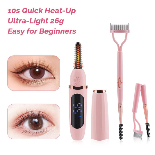 Electric Eyelash Curler Long-lasting Curling Perm Heating Eyelash Curling Brush Ironing Eyelash Comb Eyelash Styling Makeup Tool