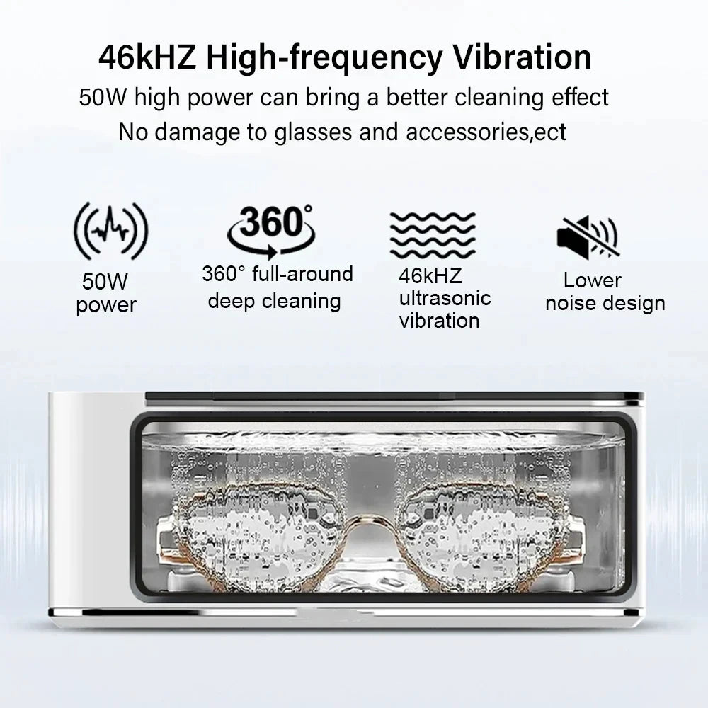 Xiaomi Ultrasonic Cleaning Box SUS304 Stainless Steel Timing LED Digital Display Touch Key Household Mini Jewel Glasses Cleaners