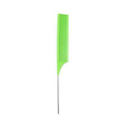 Professional Anti-static Black Fine-tooth Metal Spiked Stainless Steel Styling Salon Cut Comb - Hair Tail Comb