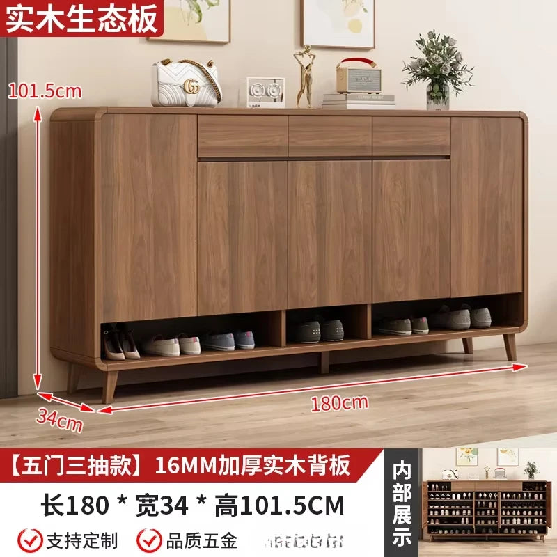 Wooden Entrance Shoe Cabinet Large Capacity Household Cabinet Balcony Foyer Cabinet IndoorZapateros Home Furniture