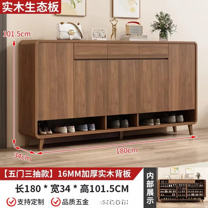 Wooden Entrance Shoe Cabinet Large Capacity Household Cabinet Balcony Foyer Cabinet IndoorZapateros Home Furniture