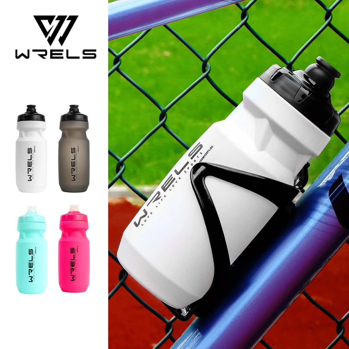 WRELS Bicycle Water Bottle 600ml Bike Bottle Outdoor Sport Cycling Kettle Bottle Bike Portable Bike Cup