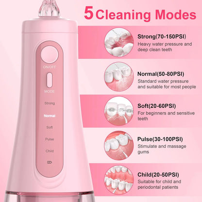 Sejoy Water Flosser for Teeth Cleaning Irrigator dental Cordless Rechargeable Water Flossing Dental Oral