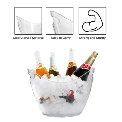 Transparent Ice Cube Storage Bucket Beer Wine Bucket Bar Ice Bucket Container Champagne Can Wine Bucket Champagne Beer Chiller