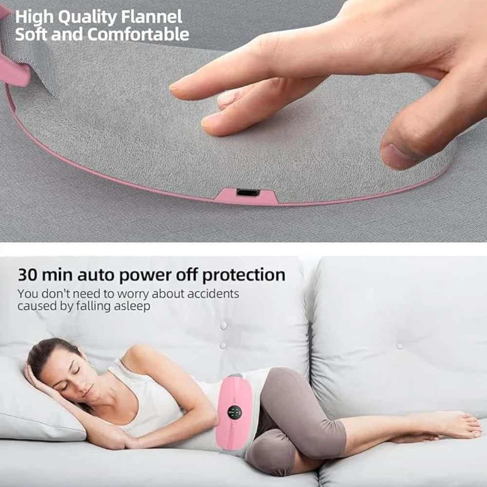 Heating Pad for Period Cramps, Portable Menstrual Cordless Electric Heated Pads for Pain Relief with Massager Rechargeable Heati