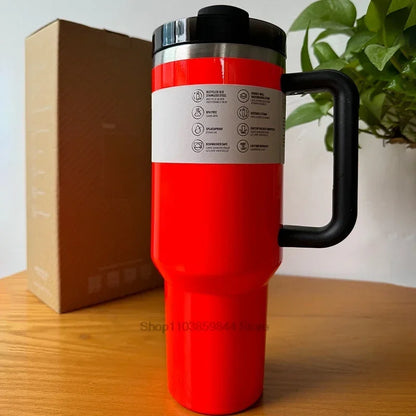 Tumbler Handle Lid Straw Thermos Cup Silicone Boot Stainless Steel Vacuum Insulated Iced Travel For StanIeys Coffee Mug