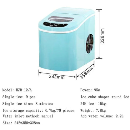 New Home Mini Ice Maker Fully Automatic Table Top Small Ice Block Forming Machine