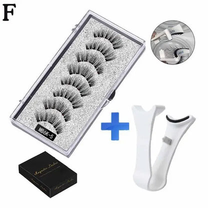 3D Natural Magnetic Eyelashes,With 5 Magnetic Lashes Shipping Box Eyelashes Handmade False Gift Reusable Support Drop Magne T6N2