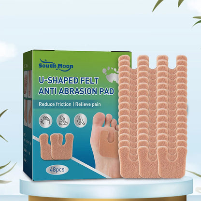 48pcs Anti-Callus Foot Cushion Soft Comfortable U-Shaped Felt Callus Pads Friction Reduction Pain Pressure Relief Foot Care