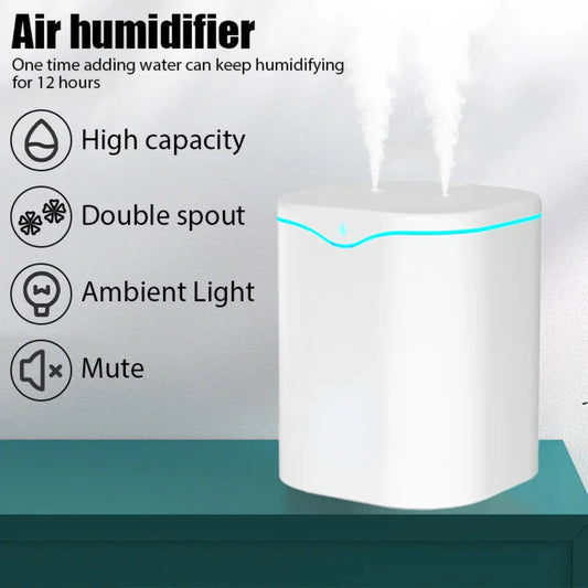 2000ML USB Air Humidifier Double Spray Port Essential Oil Aromatherapy Humificador Cool Mist Maker Fogger Purify   Office Smell