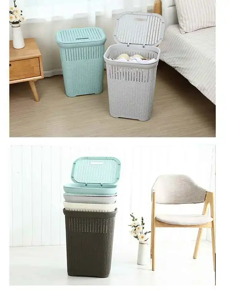 Nordic Wind Plastic Home Bathroom Laundry Basket Living Room Multi-purpose Toy Basket Bedroom Clothing Storage Basket