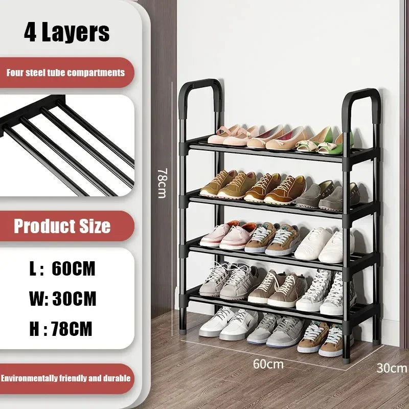 Simple Metal Shoe Rack Multilaye Metal Shoes Rack Space Saving And Simple Shoes Shelves Cabints Space Black Elevated Shoe Racks