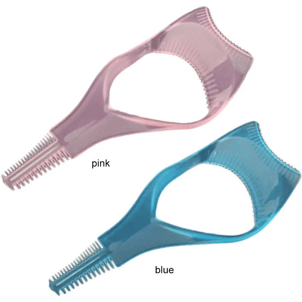 3-in-1 Eyelash Brush Curler Mascara Guard Plastic Makeup Eyelash Tool Reusable Mascara Shield for Women Girls