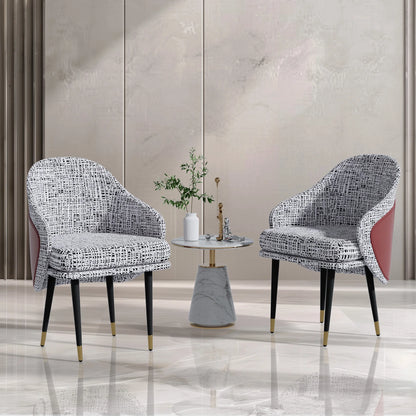 Set Of 2 Modern Upholstered Dining Chairs High-density Sponge Foam Elegant Kitchen Restaurant Chair