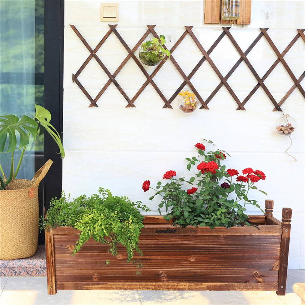 Wooden Raised Flower Bed Indoor Outdoor Vegetable Herb Planter Pot Garden Bed Flower Display