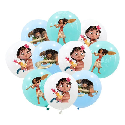 10Pcs 12inch Disney Moana Latex Balloons Happy Birthday Party Decorations Moana Maui Party Supplies For Kids Baby Shower