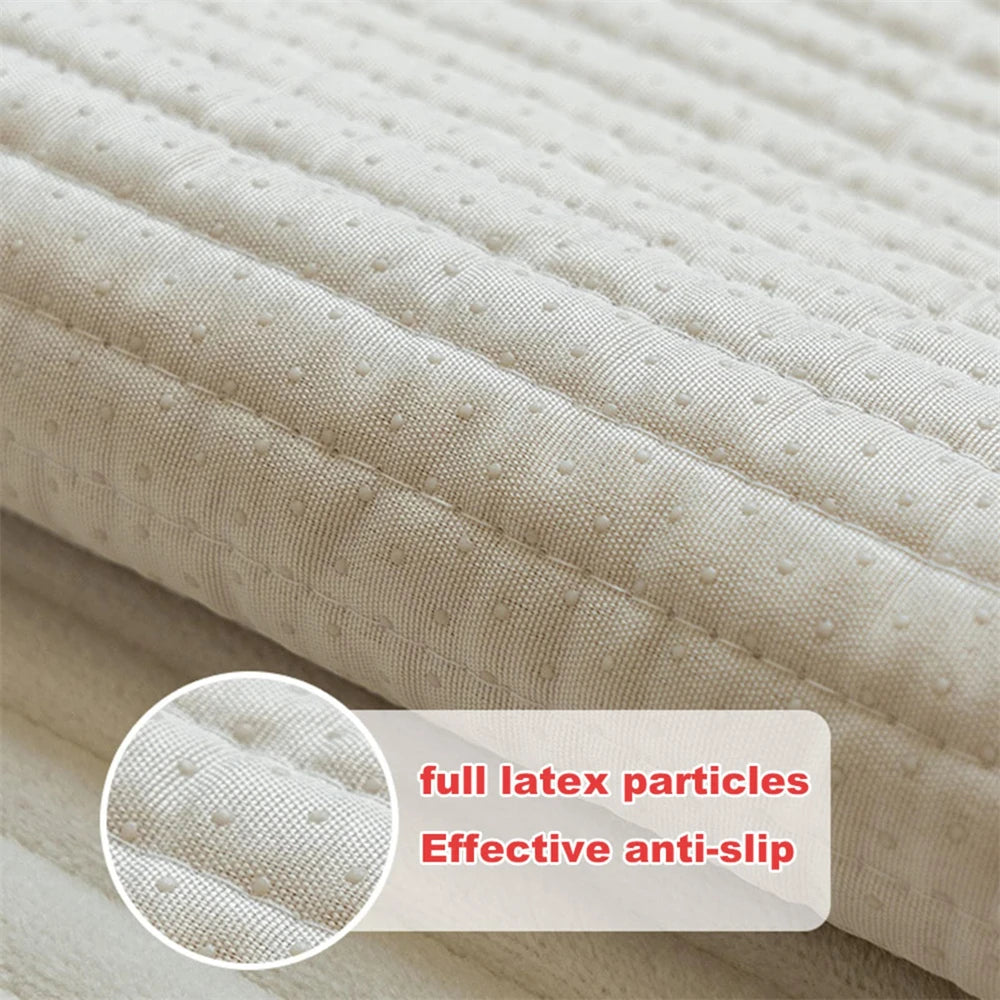 Velvet Sofa Cushion Milky White Winter Thick Anti Slip Removable Washable Sofa Cushion Backrest Sofa Furniture Protective Pad