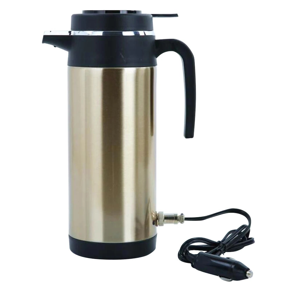 1200 ML Car Hot Kettle Portable Water Heater Leak-Proof Design 12/24 V Travel Electric Kettle Fast Boiling for Coffee Tea Drinks