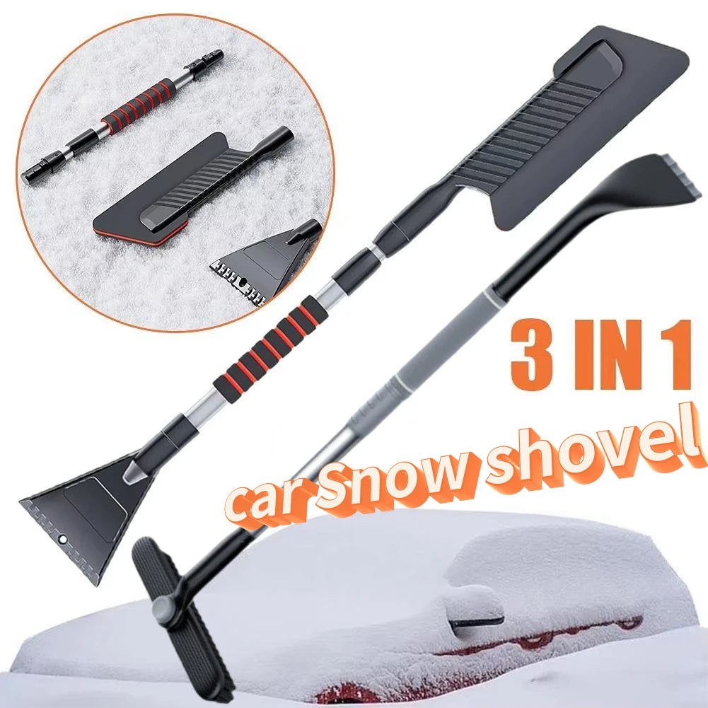 3-in-1 80.5*10.5cm Winter car detachable snow plow Aluminum alloy shovel Sweep 1 Snow sweep snow defrost EVA grip cleaning tools