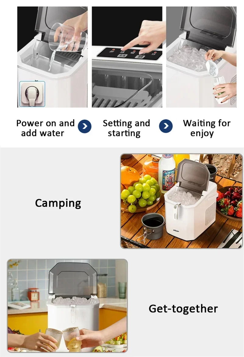 15KG Ice Machine Portable Electric Ice Maker Machine Mini Countertop Ice Cube Maker Appliance Home Commercial Ball Maker