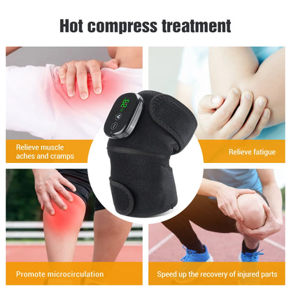 3 in 1 Electric Heating Massage Belt Knee Shoulder Vibrator Hot Compress Joint Physiotherapy Support Brace Arthritis Pain Relief