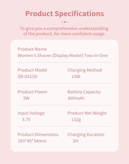 Waterproof Bikini Trimmer Women Full body washing for convenient home use and travel