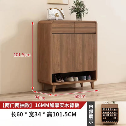 Wooden Entrance Shoe Cabinet Large Capacity Household Cabinet Balcony Foyer Cabinet IndoorZapateros Home Furniture