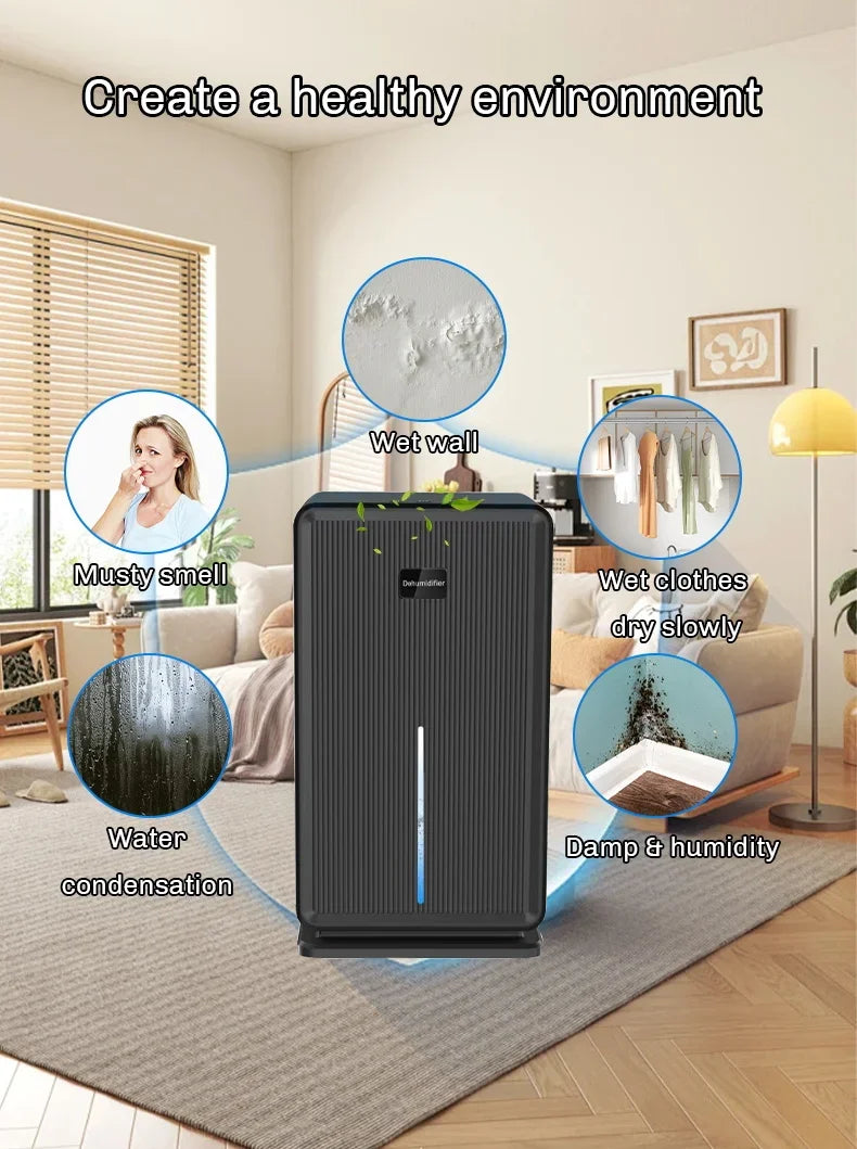 Electric Air Dehumidifier Compressor Home DehumidifierFor Bathroom Basement Air Dryer For Indoor Moisture Absorber Machine EU/US