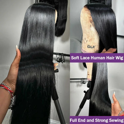 36 38 Inch Straight 13x6 Lace Front Wigs Human Hair 180% Density 13x4 Lace Front Wigs Pre Plucked with Baby Hair For Black Women