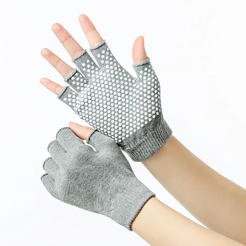 Women Half-finger Warm Anti-slip Yoga Gloves Pilates Gloves Indoor Dance Fitness Training Open-fingered Sport Gloves Yoga Aids