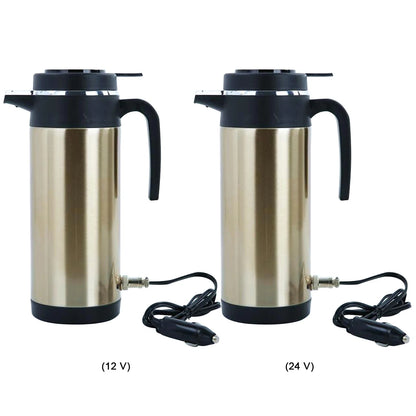 12V/24V Electric Heating Cup Kettle Stainless Steel Water Heater Bottle Auto Shut Off Fast Boiling Kettle for Travel Car Truck