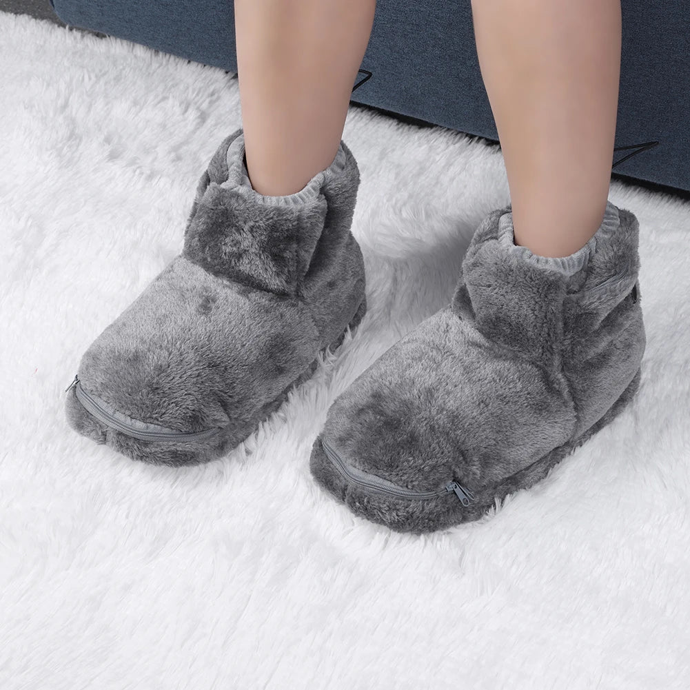 Winter USB Heater Foot Shoes Plush Warm Electric Slippers Comfortable Feet Heated Shoes Winter Warming Slipper for Women Men