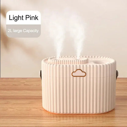 2L Large Capacity Humidifier Dual Mist Ports Humidifier Auto Shut-Off Air Humidifier USB Humidifier 360° Coverage Humidifier