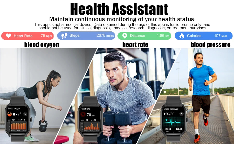 AI Voice Assistant Smart Watch for Men Women, 1.96'' HD Screen Activity Trackers with 100+Sports/ Sleep/ Heart Rate Monitor