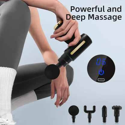 Fascial Massage Gun Electric Waist and Back Massager High-Frequency Vibration Muscle Relaxation Electric Shoulder Massage Gun