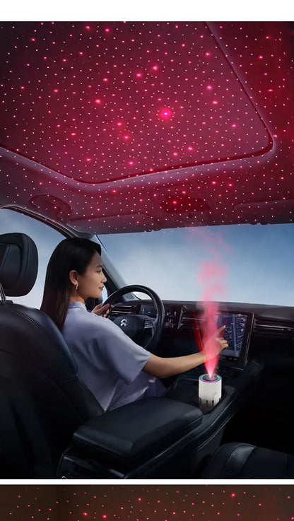 Creative Starry Sky Projection Humidifier Mini Rotating Car Air Humidifier with LED Light USB Electric Aroma Diffuser for Bedroo