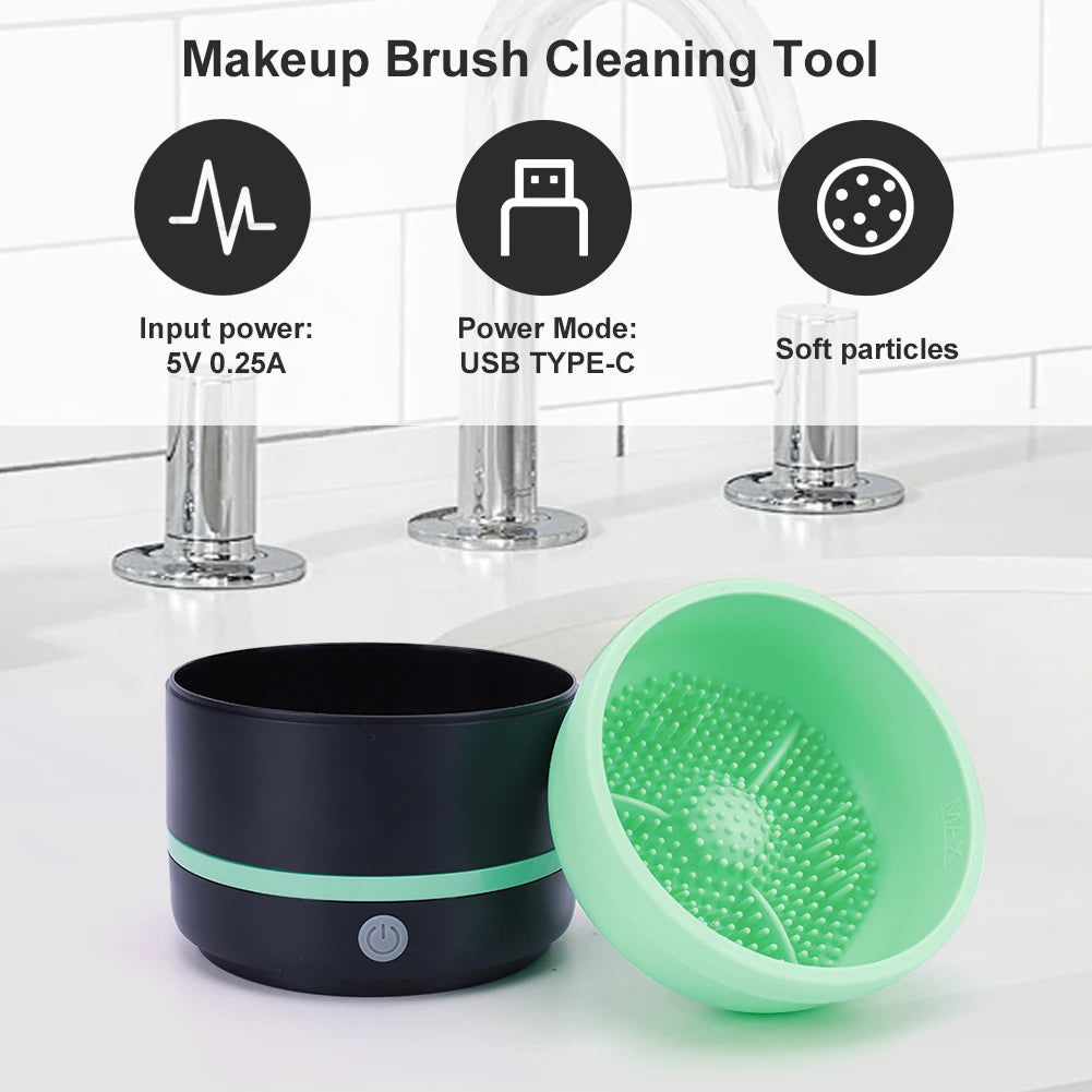 Electric Cosmetic Brushes Cleanser Tool Deep Clean Make Up Brush Cleaner Machine for Liquid Foundation/Eyeshadow/Blush Brush