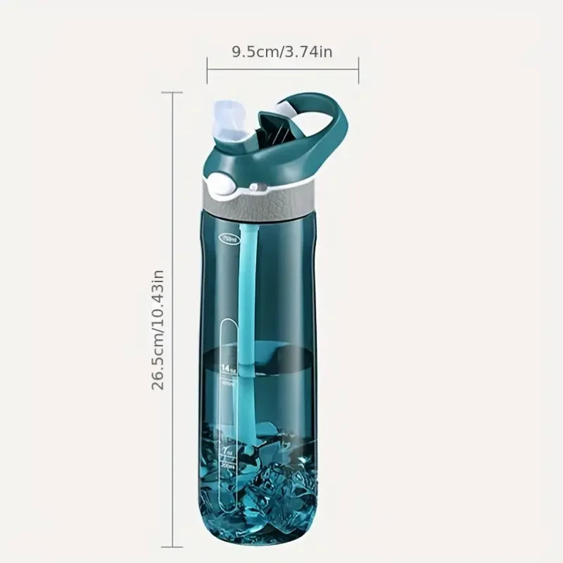 750ml Sports Water Bottle - Hydration On-the-go with Convenient Straw, Perfect for Camping, Hiking BPA-Free and Safe