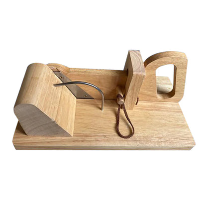 Sausage Cutting Board Wooden with Stainless Steel Blade Sausage Slicer For Sausage Types Dried Meat Cheese