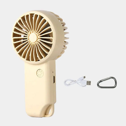 Portable Mini Fan Rechargeable USB Charging Handheld Fan Built-in 500mAh Battery 3 Speed Power for Outdoor Office Sports Travel