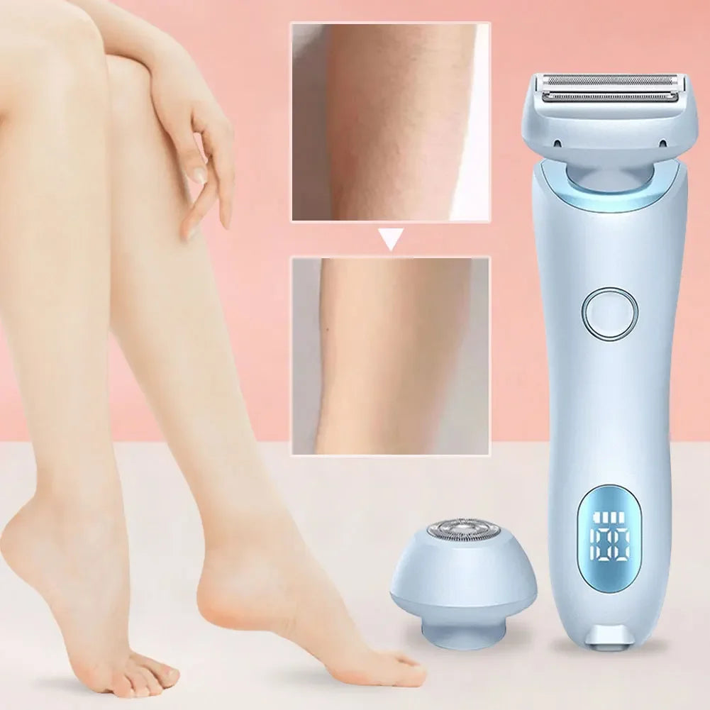 Women's Shaver Multifunctional Epilation Waterproof Body Hair Rechargeable 2 in 1 Pubic Hair Leg Hair Body Hair Trimmer