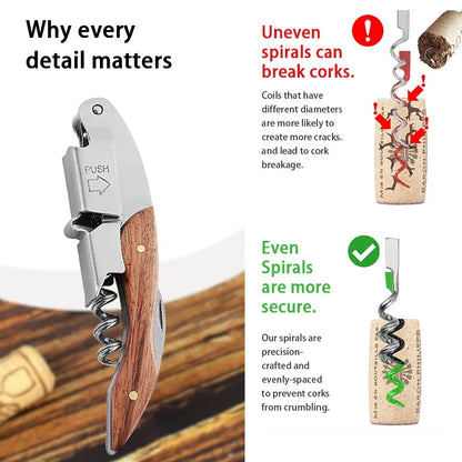 Wine Opener, Professional Waiters Corkscrew,  Bottle Opener and Foil Cutter Gift for Wine Lovers