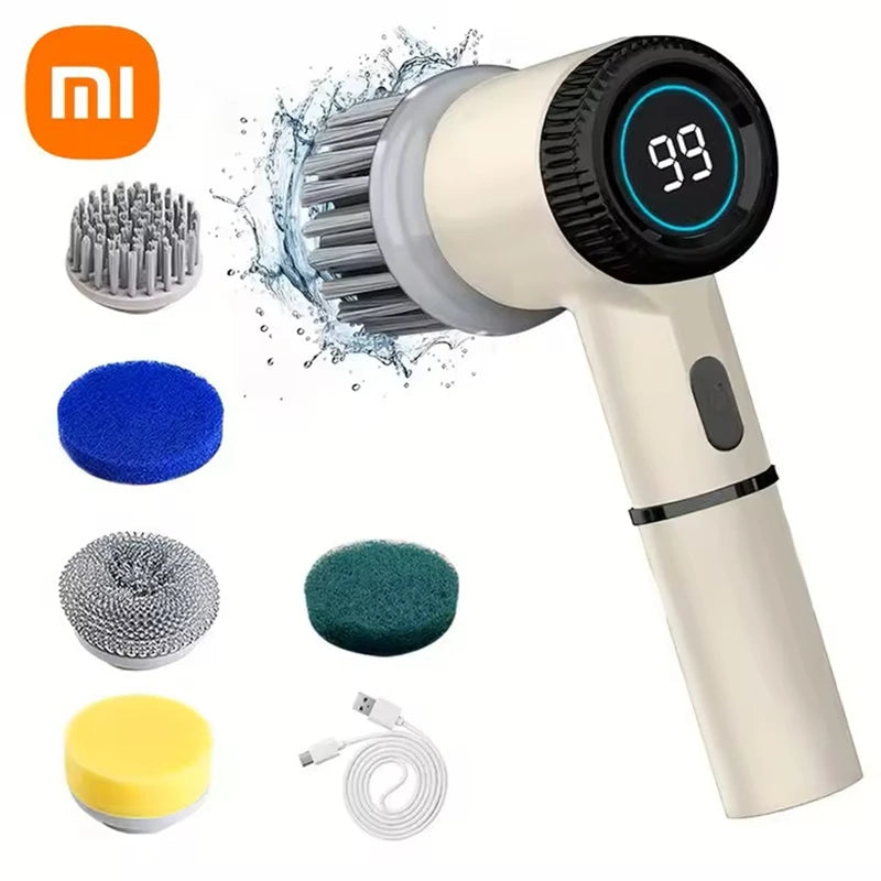 Xiaomi 6-in-1 Electric Cleaning Brush Electric Spin Cleaning Scrubber Electric Cleaning Parlour Kitchen Bathroom Cleaning Tools