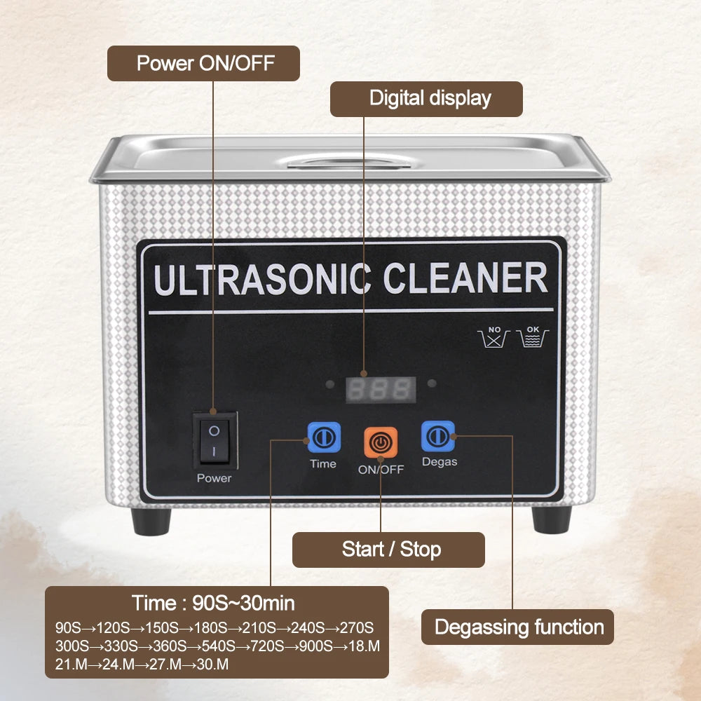 35w 60w Ultrasonic Cleaner Cleaning Jewelry Eyeglasses Dental Dentures Tooth Retainer Glasses Cleaner 110v 220v Ultrasonic Bath