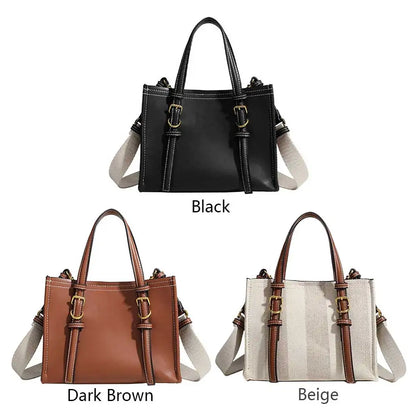 Tote Bag for Women Retro Top Handle Bag Solid Color PU Leather Crossbody Bags Shoulder Bag Satchel Handbags Work Bag