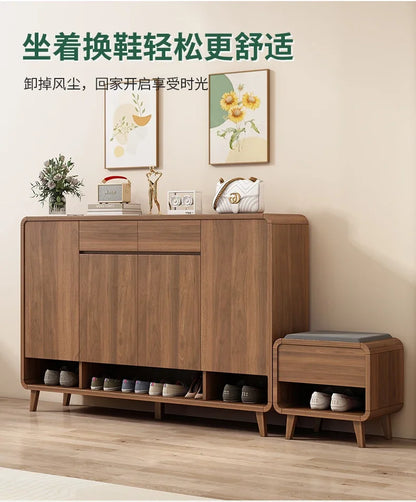 Wooden Entrance Shoe Cabinet Large Capacity Household Cabinet Balcony Foyer Cabinet IndoorZapateros Home Furniture