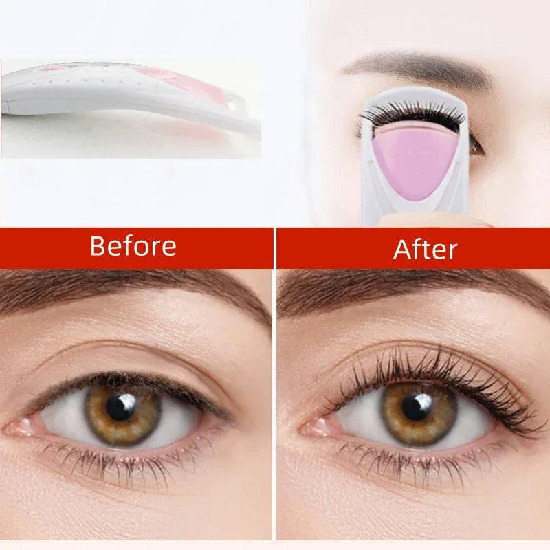 Electric Eyelash Curler Pink Lasting And Portable Shaping Curling Eyelash Clip Charging Model Fast Heating