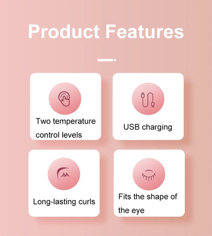 Eyelash Curler Portable Electric Heated Comb Eye Lash Perm Long Lasting Eyelashes Curls Thermal Eyelash Curler Makeup Tools