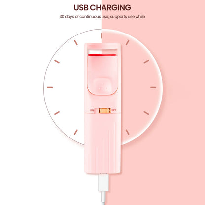 Electric Heated Eyelash Curler USB Rechargeable Eyelashes Curler Quick Heating Natural Eyelash Curler Long Lasting Makeup